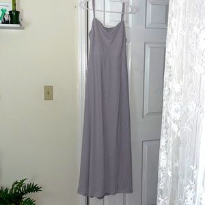 90’s style floor-length lilac dress